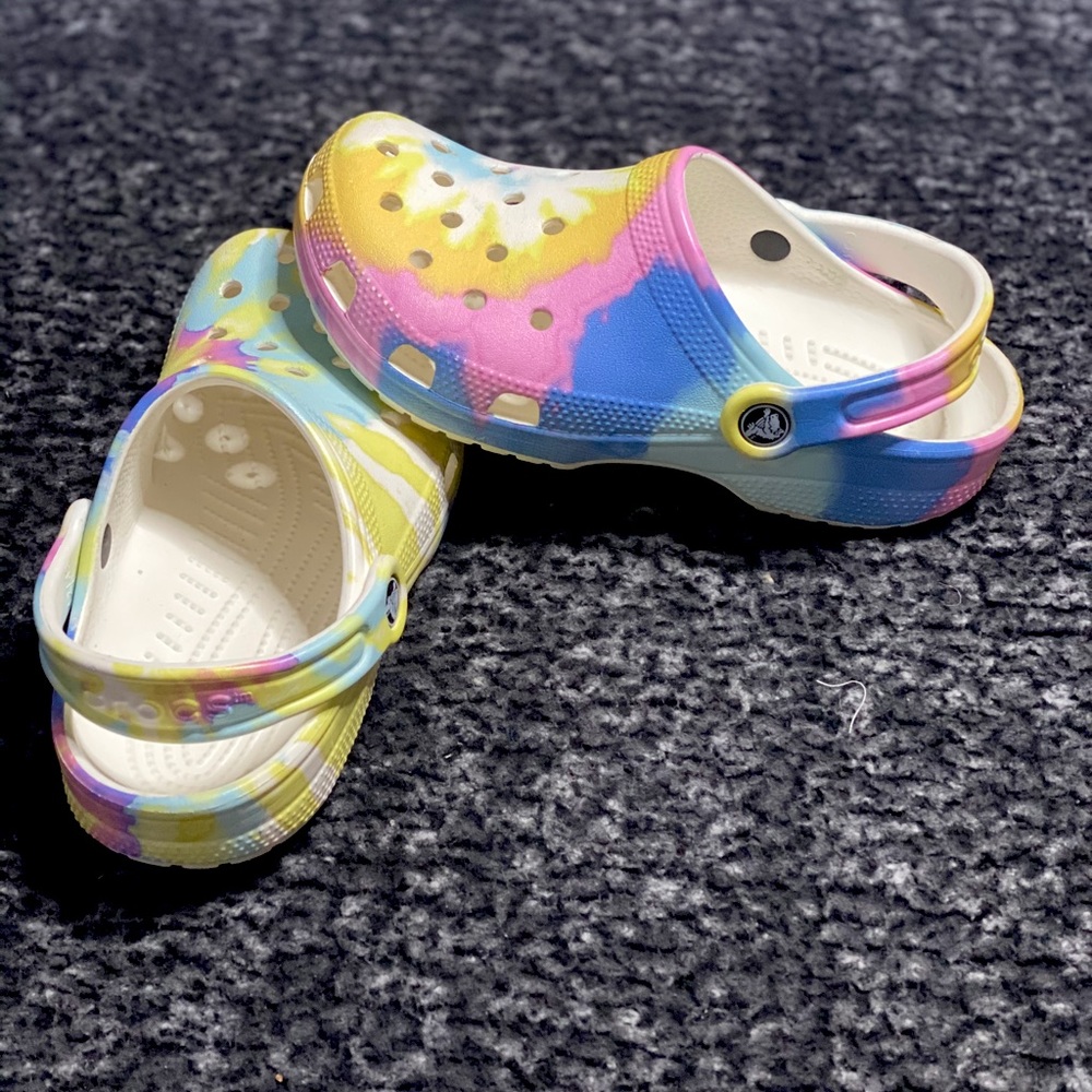 Tie-dye Crocs